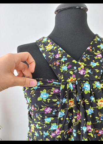 Çiçek Desenli Bohem Midi Elbise - Görsel 3