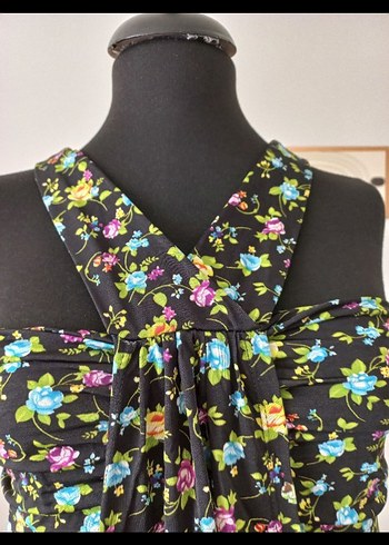 Çiçek Desenli Bohem Midi Elbise - Görsel 5