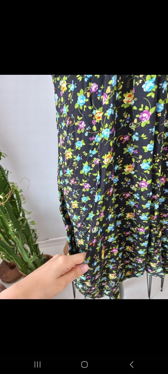 Çiçek Desenli Bohem Midi Elbise - Görsel 4