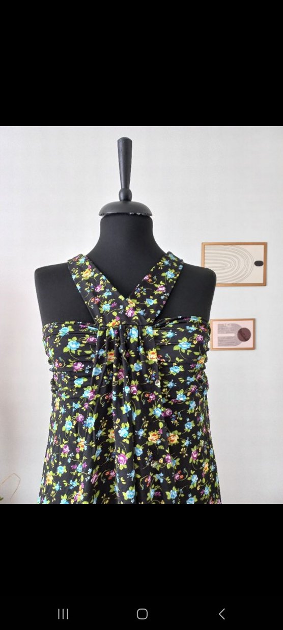 Çiçek Desenli Bohem Midi Elbise - Görsel 2