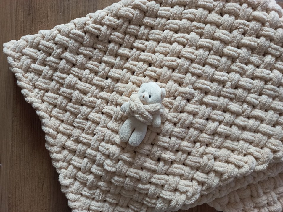 Bej Örgü Çocuk Battaniyesi - Görsel 2