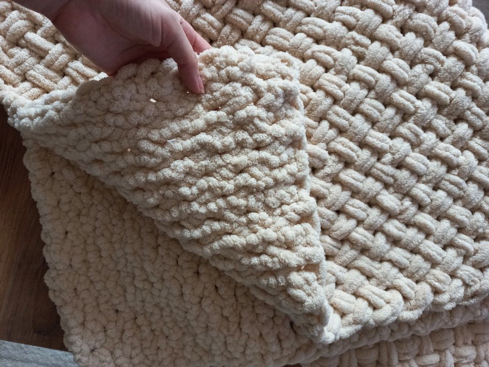 Bej Örgü Çocuk Battaniyesi - Görsel 4