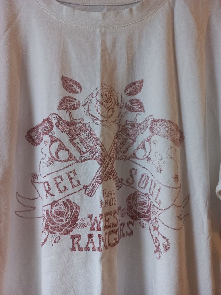 Bej Baskılı Kısa Kollu Kadın Tişört - Görsel 4