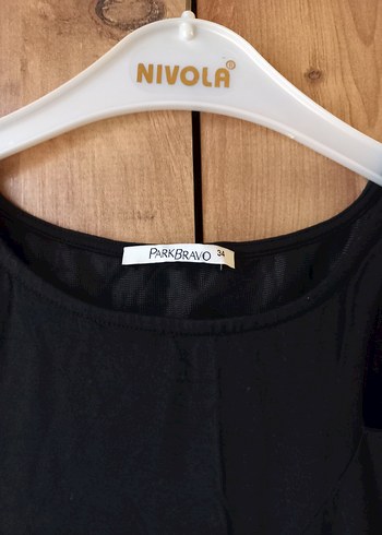 Siyah Kolsuz Midi Elbise - Görsel 3