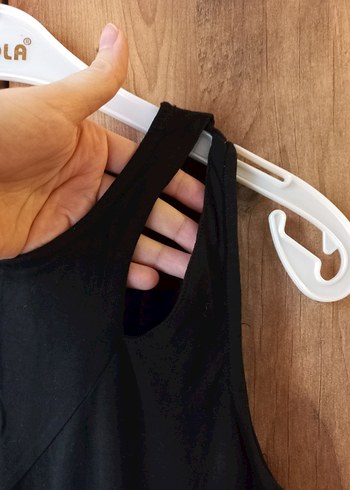 Siyah Kolsuz Midi Elbise - Görsel 4