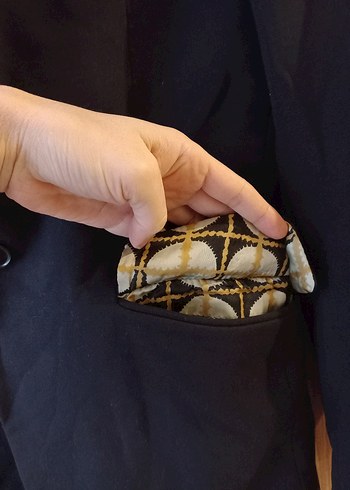 Düğmeli Lacivert Erkek Takım Elbise Ceketi - Görsel 4