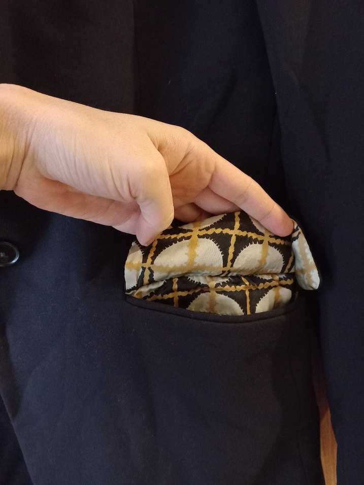 Düğmeli Lacivert Erkek Takım Elbise Ceketi - Görsel 4