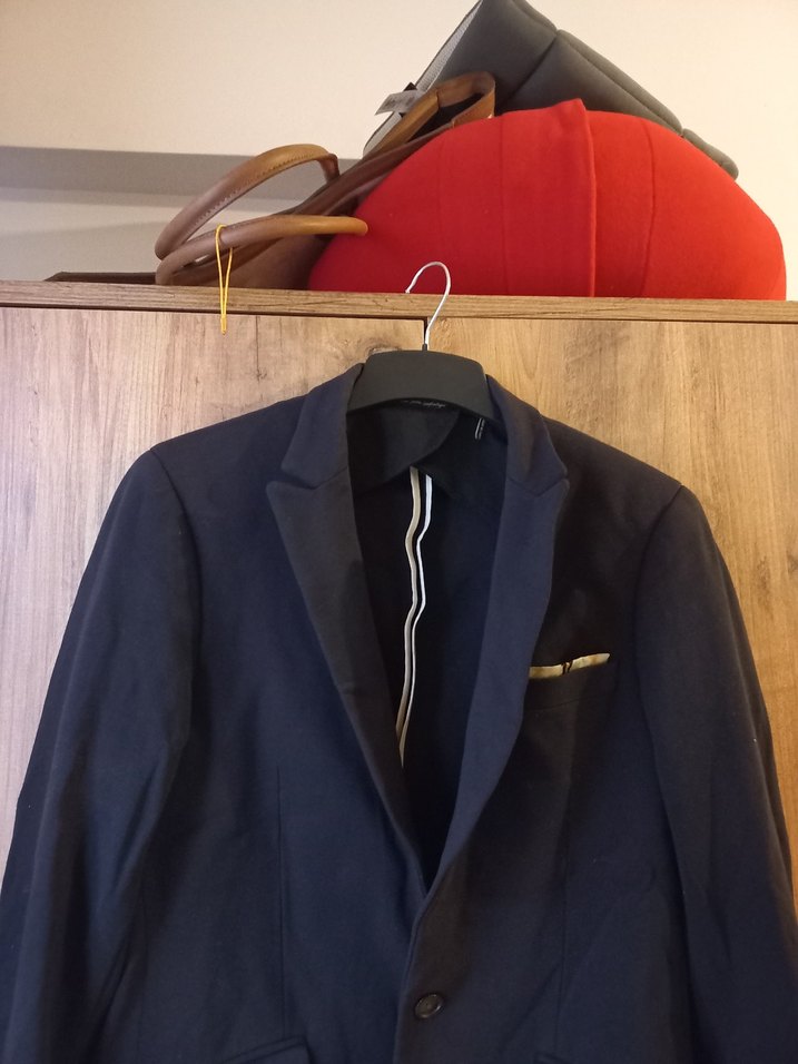 Düğmeli Lacivert Erkek Takım Elbise Ceketi - Görsel 2