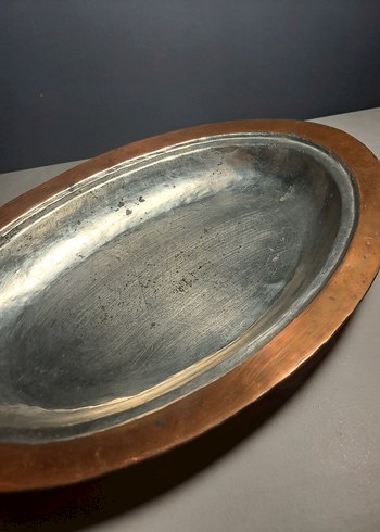 Beden kahverengi Renk Parlak Bakır Sunum İskender Tabağı
