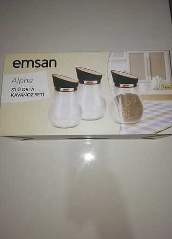 Beden Renk Emsan alpha 3lü orta boy kavanoz seti.