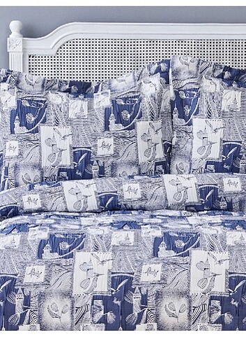 Beden Karaca x ist colletion İstanbul indigo çift kişilik yatak örtüs