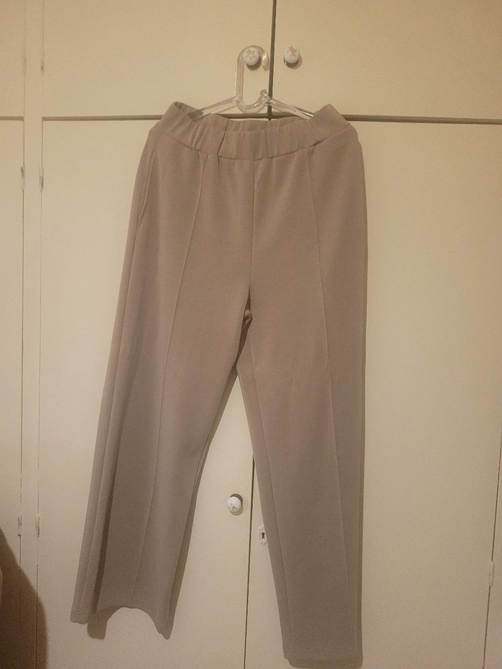 Bej  Modal-Polyester Kadın eşofman pantolon tarzında - Görsel 4