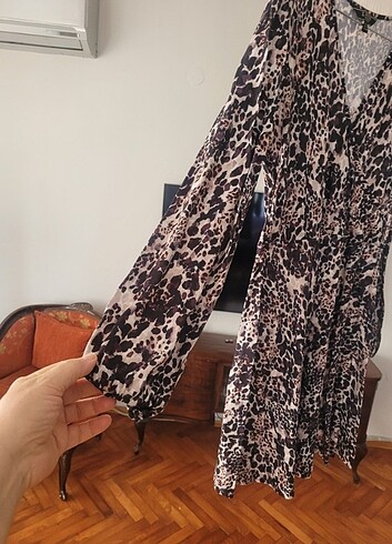 m Beden Viscon polyester kruvaze elbise