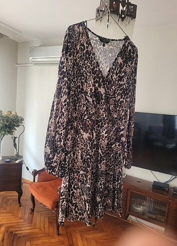 Viscon polyester kruvaze elbise