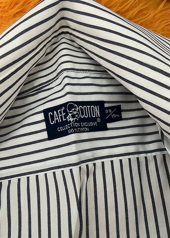 Cafe coton çizgili erkek gömlek - Görsel 2