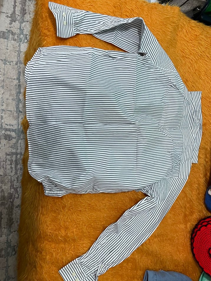 Cafe coton çizgili erkek gömlek - Görsel 3