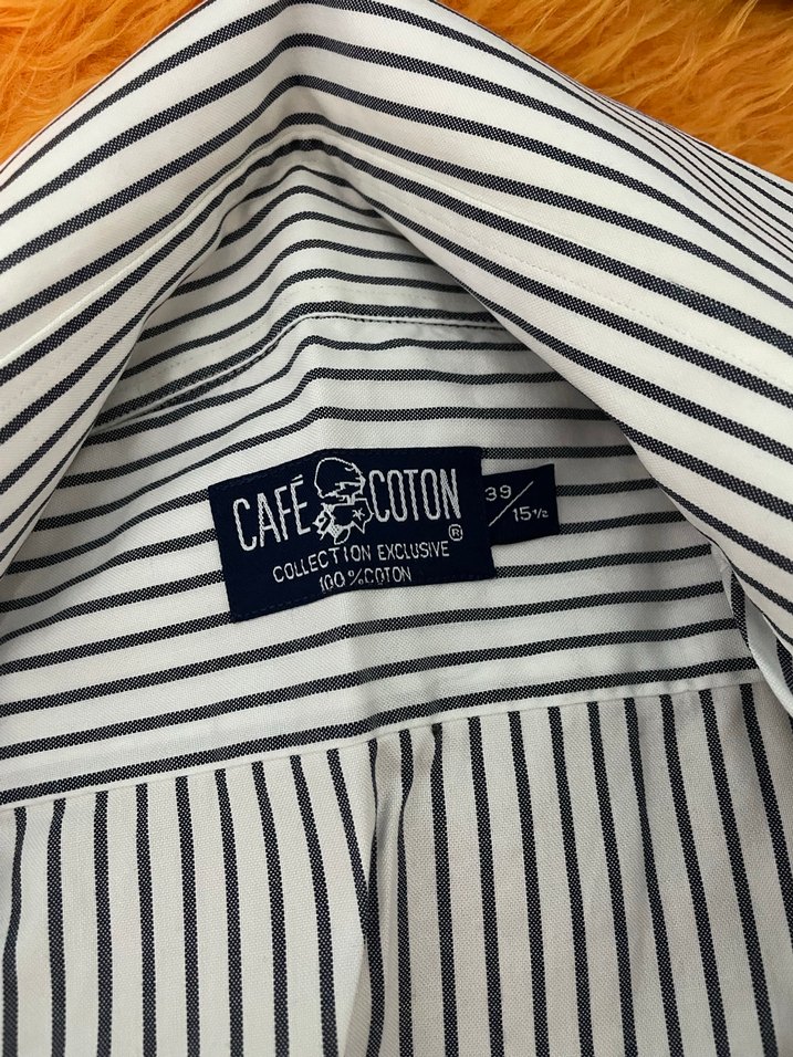 Cafe coton çizgili erkek gömlek - Görsel 2