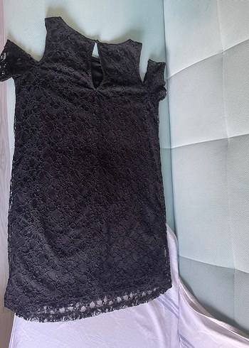 Dantel Detaylı Siyah elbise - Görsel 4