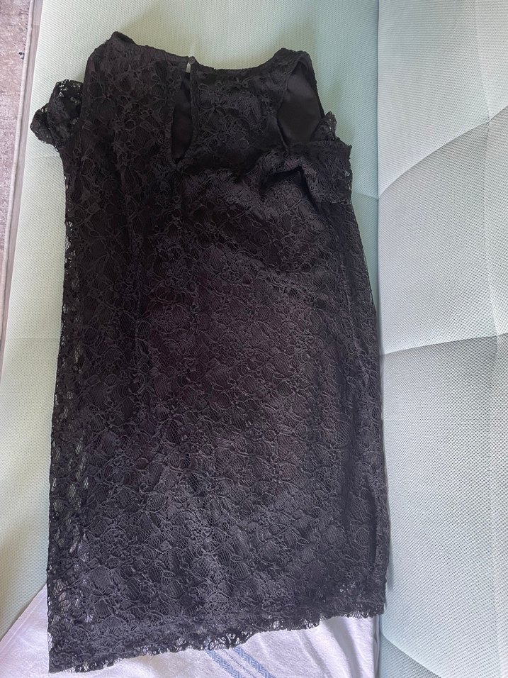 Dantel Detaylı Siyah elbise - Görsel 3