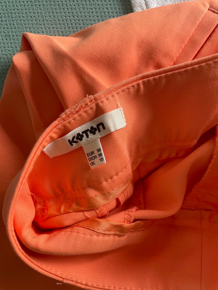 Kadın Parlak Turuncu Normal Paça Kumaş Pantolon - Görsel 2