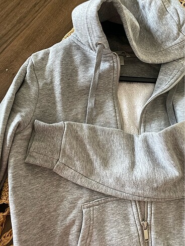xs Beden gri Renk H&M Kapüşonlu Sweatshirt
