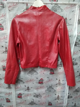 Diğer kırmızı deri ceket