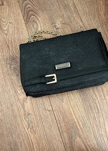 Zincir Detaylı Siyah Deri Kadın Çanta - Görsel 5