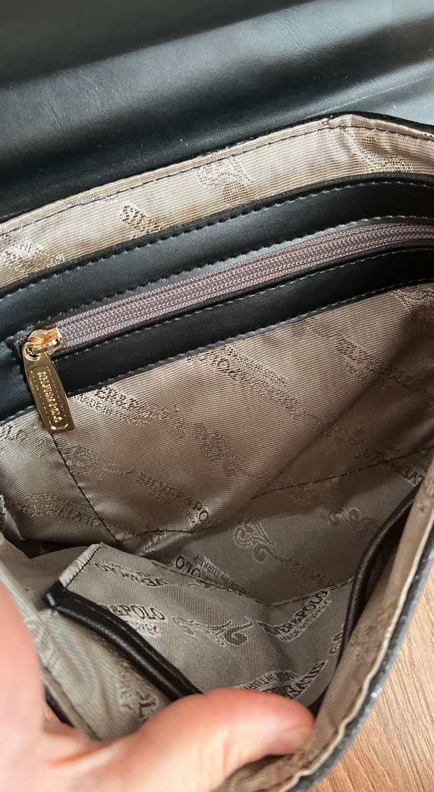 Zincir Detaylı Siyah Deri Kadın Çanta - Görsel 4