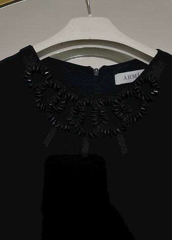 Siyah Uzun Kollu Kadın Uzun Elbise - Görsel 2