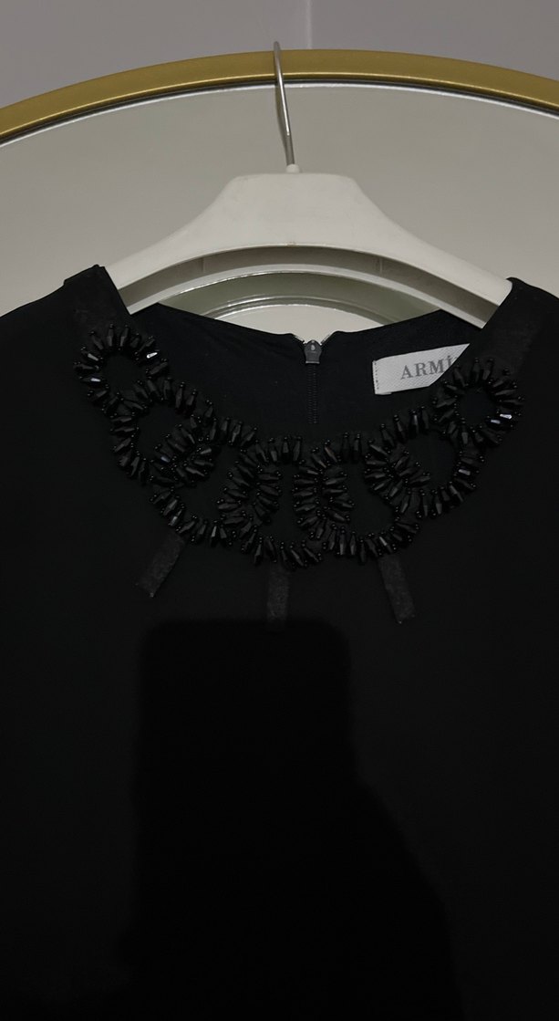 Siyah Uzun Kollu Kadın Uzun Elbise - Görsel 2