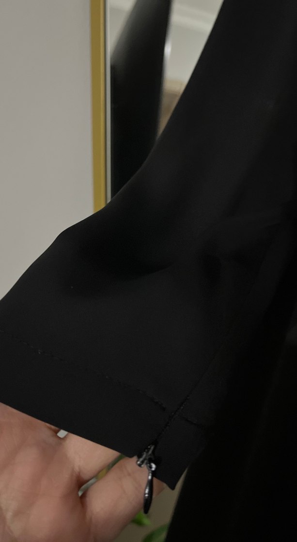 Siyah Uzun Kollu Kadın Uzun Elbise - Görsel 4