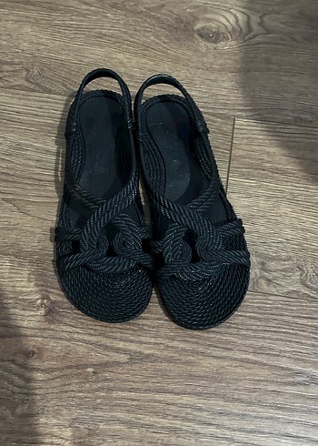 Kadın Siyah örgü Sandalet - Görsel 4