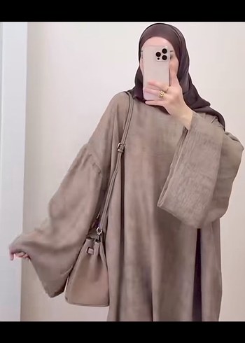 Uzun, Bol Kesim, Kemerli Kadın Elbise - Görsel 2