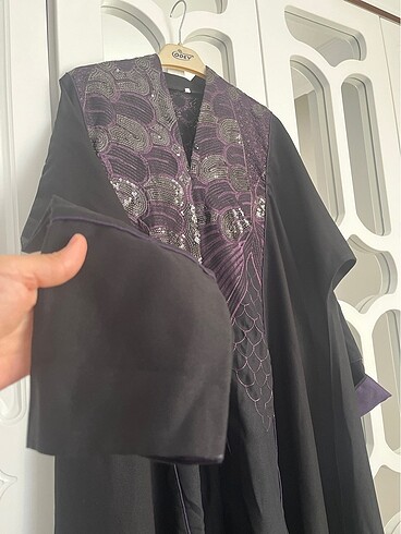universal Beden siyah Renk Dubai abaya nakışlı