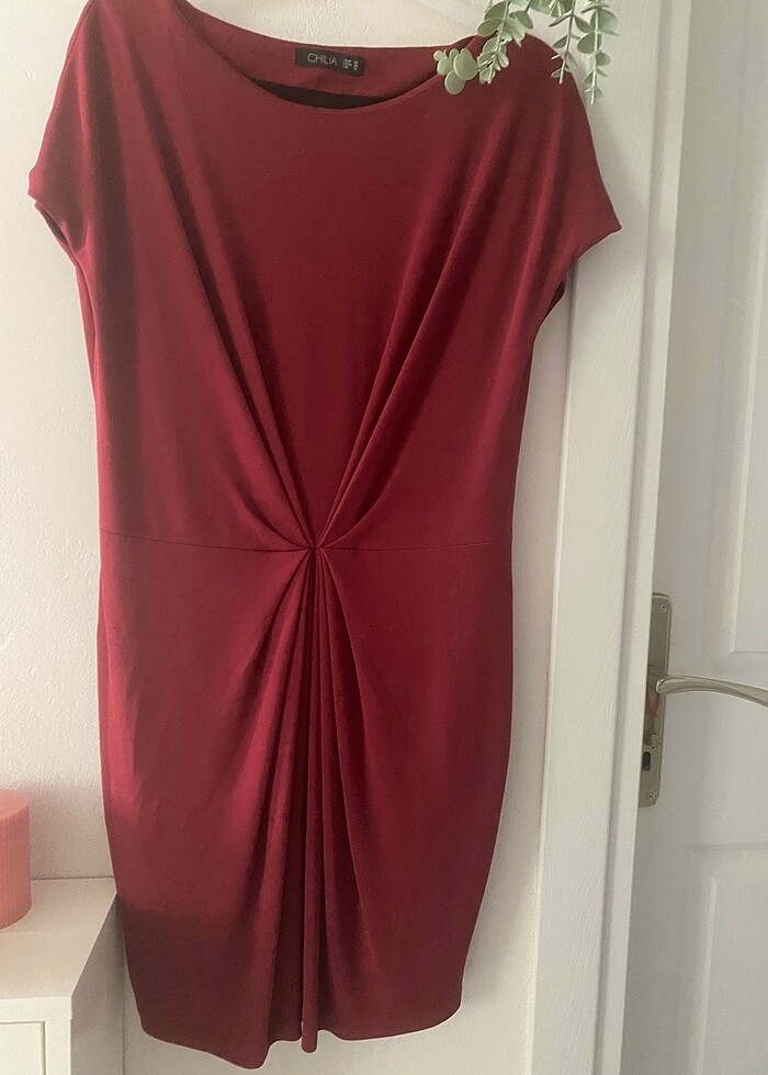 Bordo elbise - Görsel 2