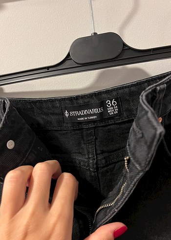 s Beden Siyah Kadın Stradivarius denim jean kot etek alt giyim