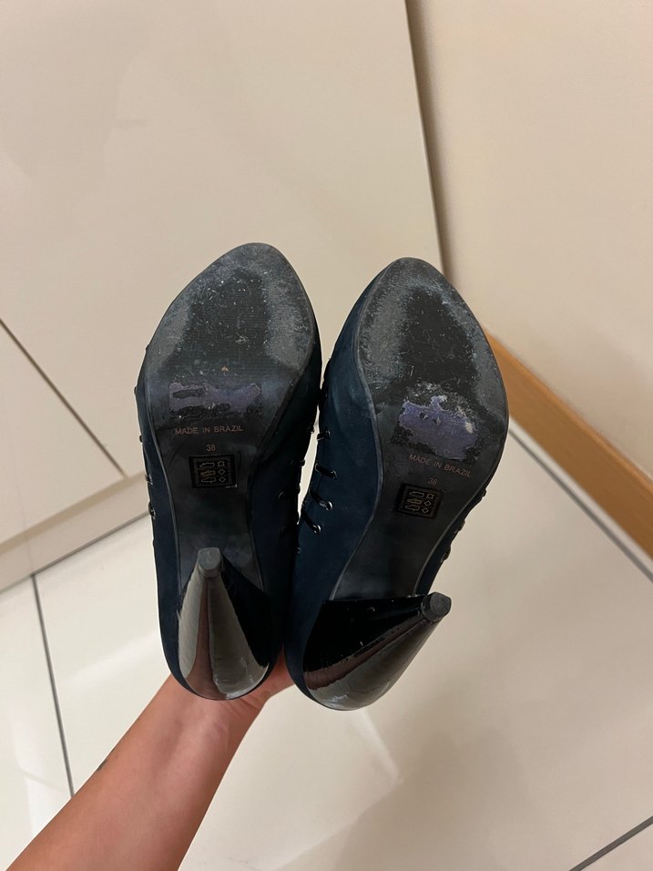 Topshop lacivert zimba detayli platform kalin topuklu ayakkabi - Görsel 3