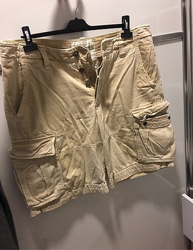 Abercrombie fitch bej krem erkek yazlik sort alt giyim