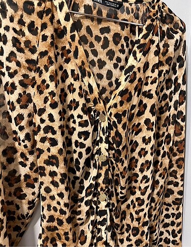 s Beden Zara leopar gomlek bluz ust giyim triko