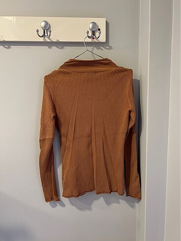 s Beden H&M taba camel bej fermuarli triko bluz ust giyim kazak