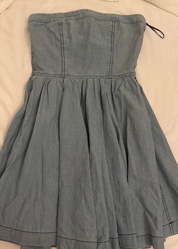 Straplez Kot Elbise Midi Boy