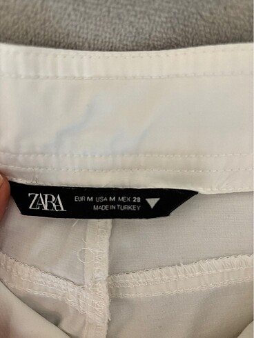 Zara Zara Beyaz Kargo Şort Etek
