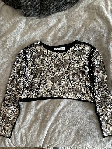 Zara Payetli Crop Top