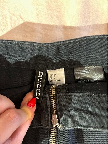 H&M Yüksek belli siyah kot çan etek