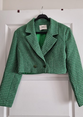 40 Beden Yeşil Mini Kadın Blazer - Batik