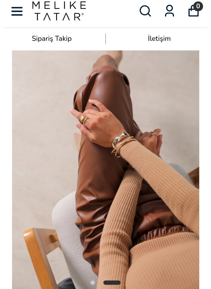 Melike Tatar Deri i Kadın Pantolon - Görsel 2