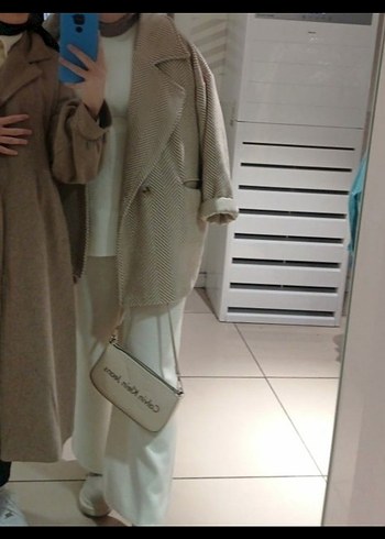 Bej Midi Kadın Denim Kaban - Görsel 3