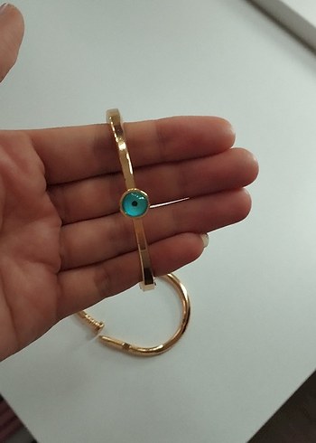 Zincir Detaylı Turkuaz Minimalist Bileklik - Görsel 2