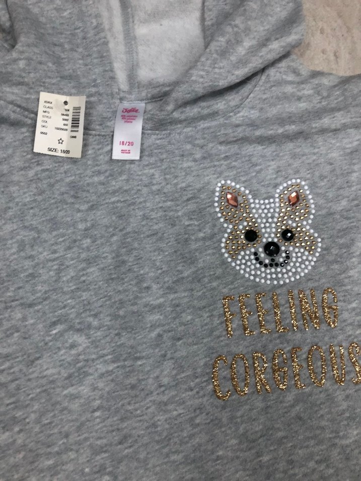 Amerika'dan Justice Gri Kapüşonlu Sweatshirt Elbise - Görsel 2