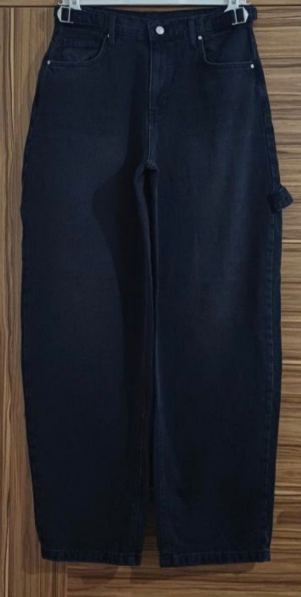 Trendyol Siyah Rahat Kesim Baggy Kadın Kot Pantolon - Görsel 4